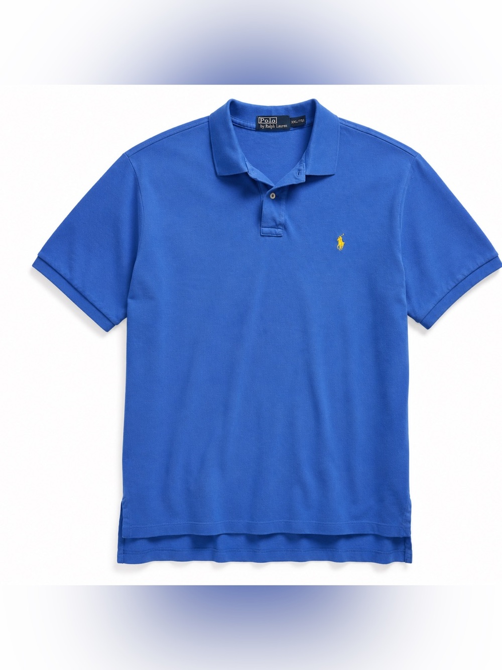 Polo Ralph Lauren Polo Shirt XXL Tall Blue Yellow Pony Short Sleeve Cotton Pique